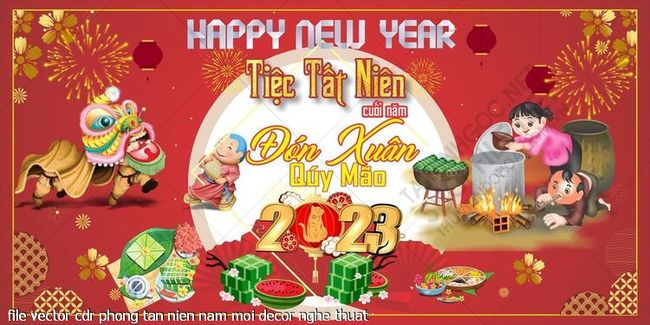 file vector cdr phong tan nien nam moi decor nghe thuat